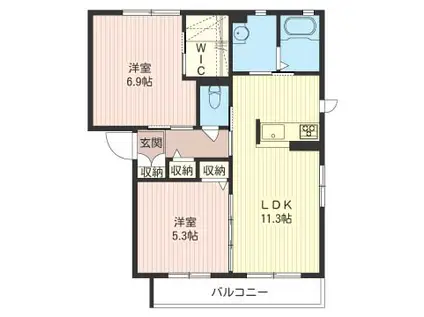 ピコロモンド I(2LDK/2階)の間取り写真