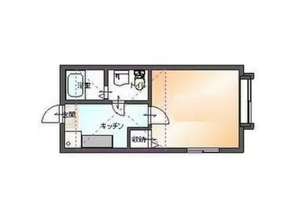 地下鉄東豊線 月寒中央駅 徒歩7分 2階建 築20年(1DK/1階)の間取り写真