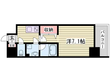 VILLA・SERENO姫路(1K/12階)の間取り写真