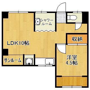 カリフォルニアハウス(1LDK/3階)の間取り写真