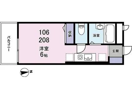 ドルフ武蔵新田(1K/1階)の間取り写真