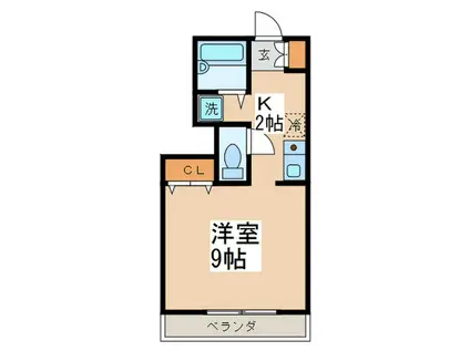 メゾン相模(1K/2階)の間取り写真