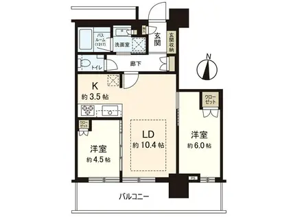 MOYUK SAPPORO(2LDK/20階)の間取り写真