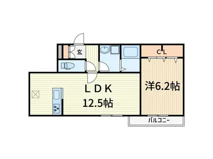 CASA LUCIDA(1LDK/3階)の間取り写真