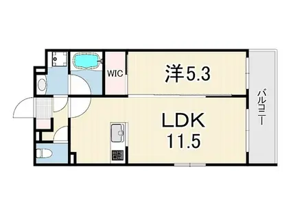 ルーセス2上甲子園(1LDK/1階)の間取り写真