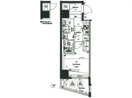 AXAS西五反田(1K/7階)の間取り写真