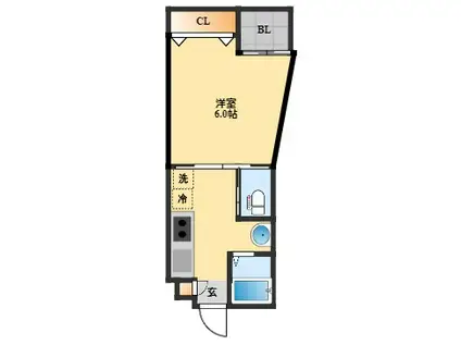SOUPLE長崎大学(1DK/3階)の間取り写真