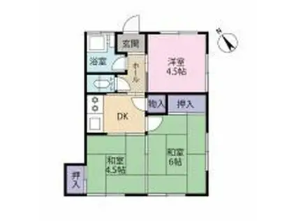 幸福荘(3K/2階)の間取り写真