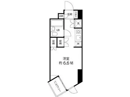 ドミトリー原町田(ワンルーム/4階)の間取り写真