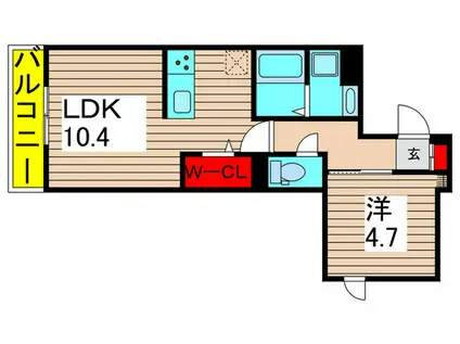セレスティア亀有(1LDK/3階)の間取り写真
