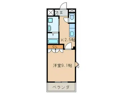 ロイヤル木の家Ⅱ番館(1K/3階)の間取り写真