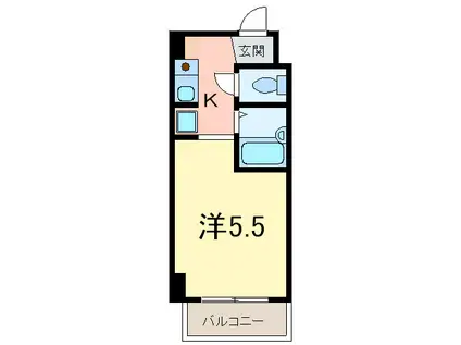 ハイエスト西芦屋(1K/1階)の間取り写真