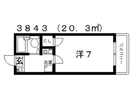 PLUS-01(1K/2階)の間取り写真