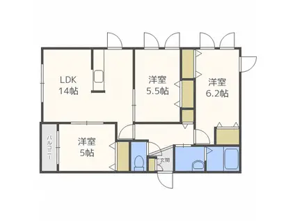 ルーチェII(3LDK/4階)の間取り写真