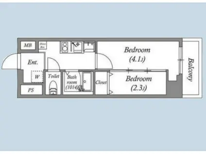 N-FLATS町田(2K/2階)の間取り写真