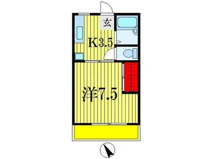 メゾンソフィー(1K/2階)の間取り写真