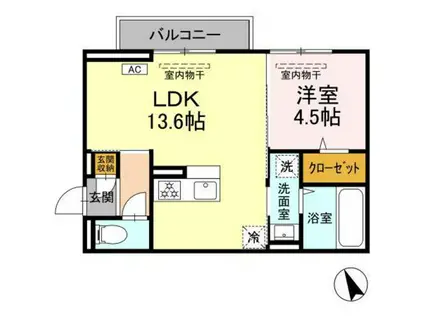 セジュールST A棟(1LDK/2階)の間取り写真