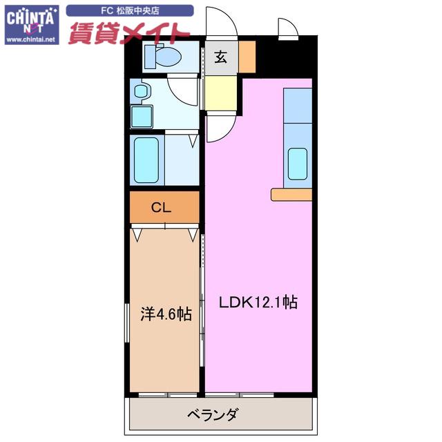 ONE′S(1LDK/1階)の間取り写真