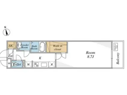 リブリ・GRANDE VII(1K/1階)の間取り写真