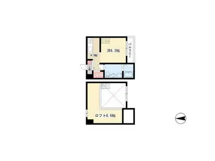 VAIL(ワンルーム/2階)の間取り写真