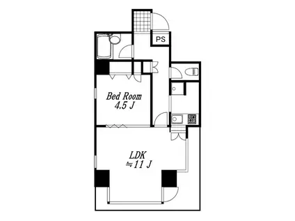 クレストパレス南行徳(1LDK/1階)の間取り写真