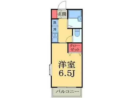 ハイツおゆみ野Ⅰ(1K/1階)の間取り写真