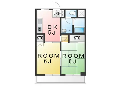 天正ビル貮番館(2DK/2階)の間取り写真