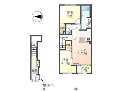 ベラ・カーサ(2LDK/2階)の間取り写真