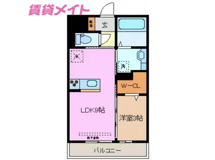 AUTUNNO(1LDK/3階)の間取り写真