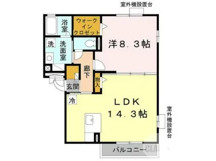 ユーセゾン(1LDK/3階)の間取り写真