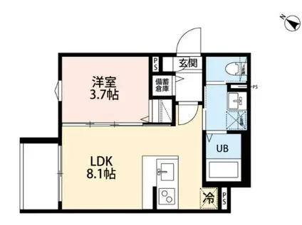 ASSO 東所沢(1LDK/2階)の間取り写真