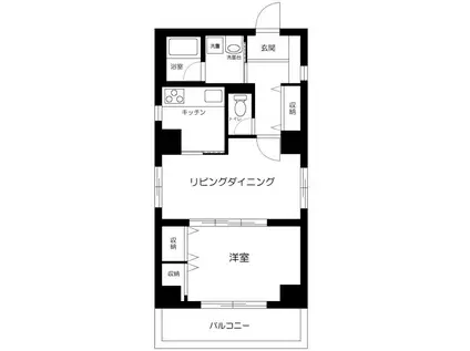 ローズマンションミヤハラ(1LDK/6階)の間取り写真
