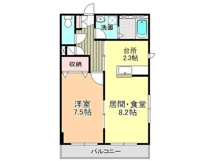 メゾンサンライズ(1LDK/2階)の間取り写真