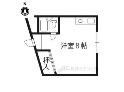 ロイヤルハイツ梅津(ワンルーム/4階)の間取り写真