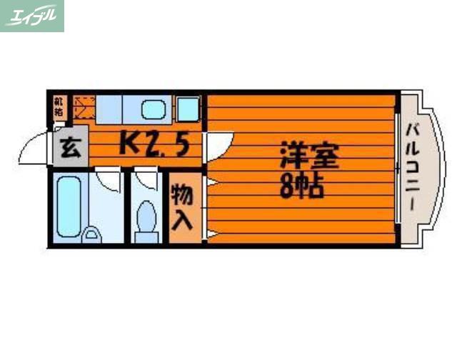 リーセント大和町(1K/2階)の間取り写真