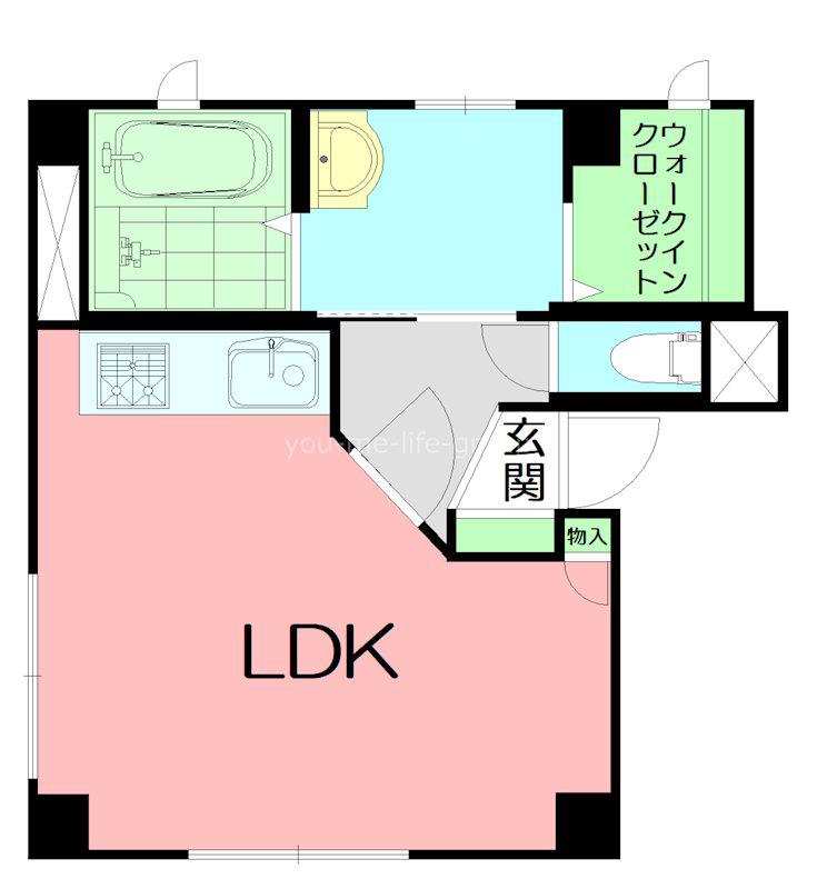 大門ビル(ワンルーム/3階)の間取り写真
