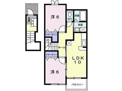 グレイスガーデンA(2LDK/2階)の間取り写真