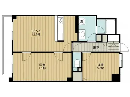 ブライトンコート(2LDK/2階)の間取り写真