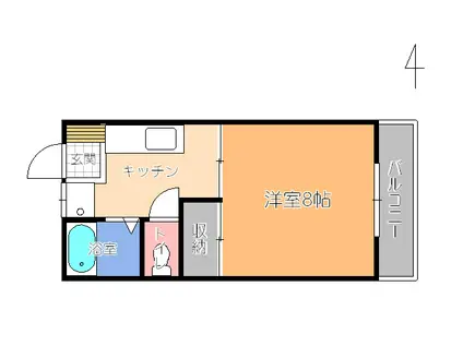 サクセスハウス(1K/1階)の間取り写真