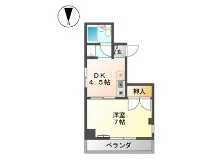 SANFABIAN(1DK/4階)の間取り写真