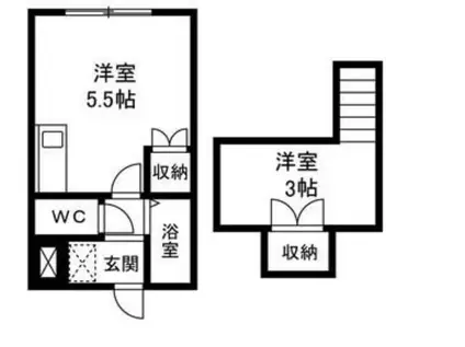エクセルシャトーS(ワンルーム/2階)の間取り写真