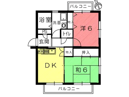 メゾン・マツオ(2DK/3階)の間取り写真