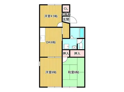 サンエステートみわ(3DK/2階)の間取り写真