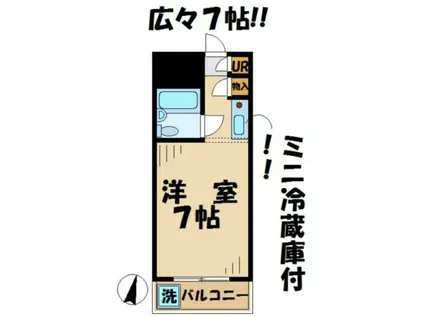 エントピア・タナカ(1K/2階)の間取り写真