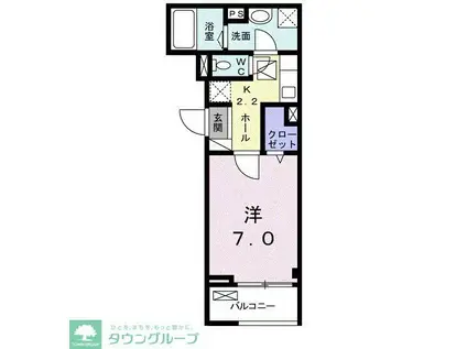 ブルーノ(1K/1階)の間取り写真