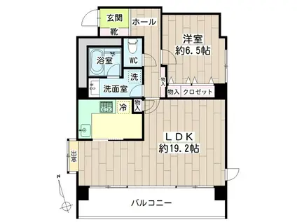 山王ガーデンハイツ0B(1LDK/2階)の間取り写真