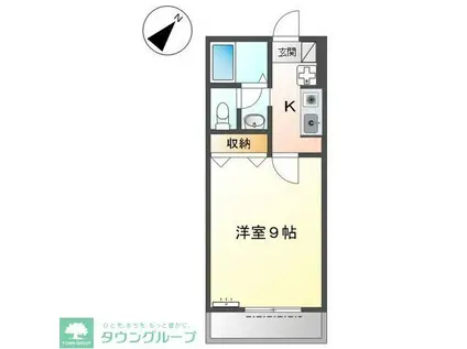 リバーアップ六実(1K/2階)の間取り写真