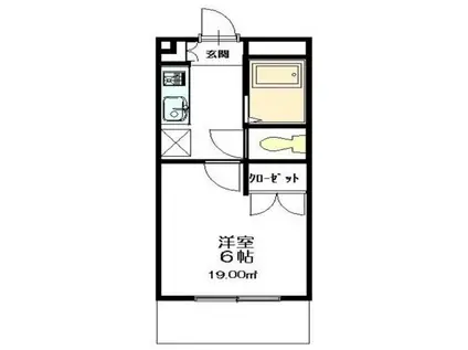 メゾンMK(ワンルーム/2階)の間取り写真