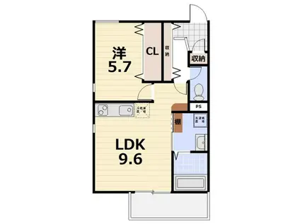 HYGGE伏見(1LDK/1階)の間取り写真