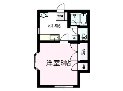 ハイツアルテミス(1K/1階)の間取り写真